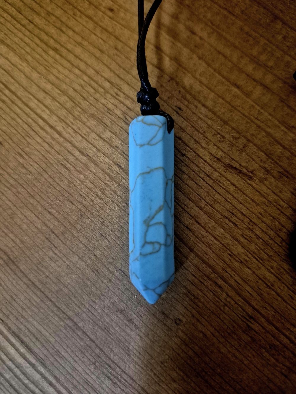 Turquoise (Faux) Blue Stone Pendant Necklace - Women Jewelry